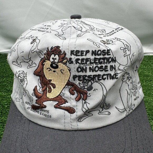 VTG 1991 Looney Tunes SnapBack Hat Lot AOP Taz Daffy Duck Cartoon 90s USA Retro - Picture 5 of 16